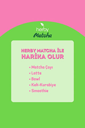 Herby Premium Matcha Çilek ve Vanilya Aromalı