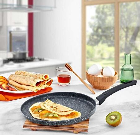 Eda Zetra 30 cm Yanmaz/Yapışmaz Döküm Krep Tavası