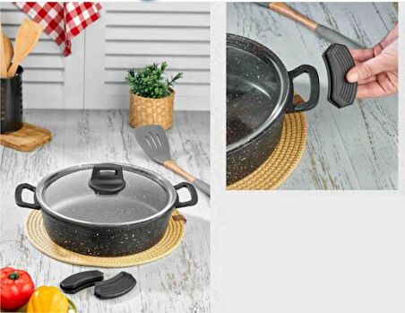 Eda ZK-954 Asya Döküm Granit 24 cm Karnıyarık Tencere 