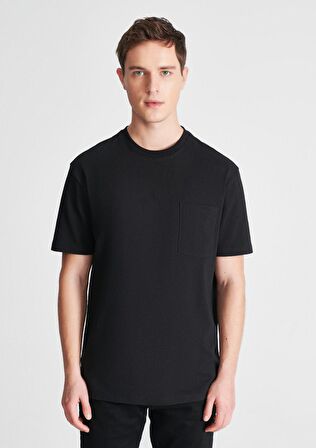 Mavi Cepli Siyah Basic Tişört 066248-900