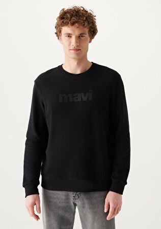 Mavi Logo Baskılı Siyah Sweatshirt 066303-900