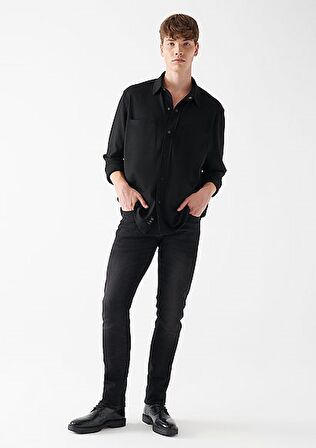 M0035133159 Mavi Erkek Marcus Slim Straight Jean Pantolon Siyah