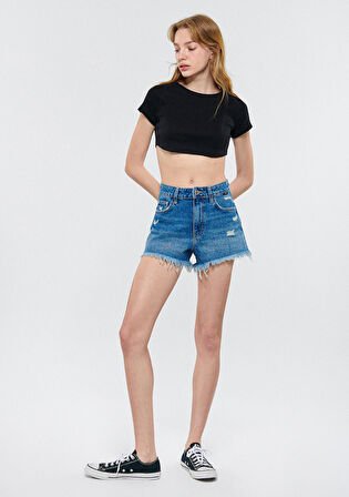Rosie Gold Koyu Mavi Jean Şort 1447433874