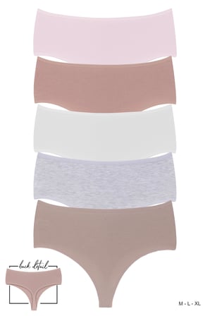 DOMİNANT  Kadın Çamaşır Pamuklu Renkli YÜKEK BEL TANGA 5'li  Paket (M-L-XL)