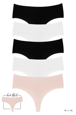 DOMİNANT  Kadın Çamaşır Pamuklu Renkli YÜKEK BEL TANGA 5'li  Paket (M-L-XL)
