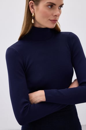 Sateen Kadın Tam Balıkçı Triko Kazak 106-1356