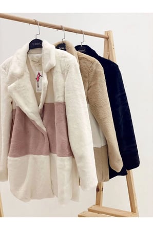 Sateen Çift Renk Peluş Ceket