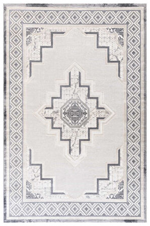 Amasra Gri Halı Yumuşak Oturma Odası Salon Çocuk Odası Mutfak Halısı P1144