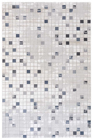 Bafra Beyaz Mavi Halı Yumuşak Oturma Odası Salon Çocuk Odası Mutfak Halısı P1190