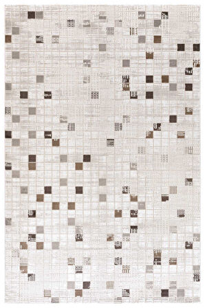 Bafra Kahverengi Beyaz Halı Yumuşak Oturma Odası Salon Çocuk Odası Mutfak Halısı P1190