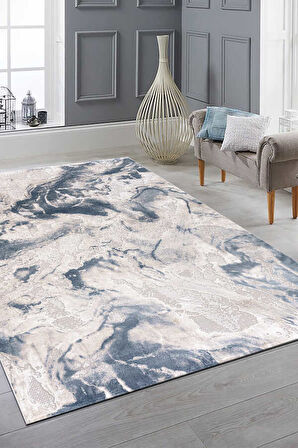 Bafra Mavi Halı Yumuşak Oturma Odası Salon Çocuk Odası Mutfak Halısı P1192