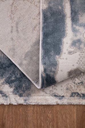 Bafra Mavi Halı Yumuşak Oturma Odası Salon Çocuk Odası Mutfak Halısı P1192