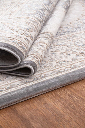 Amasra Açık Gri Halı Yumuşak Oturma Odası Salon Çocuk Odası Mutfak Halısı P1180