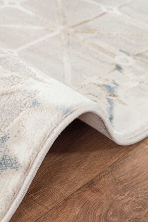 Lynosse Krem Halı Yumuşak Oturma Odası Salon Çocuk Odası Mutfak Halısı P0804