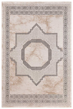 Lynosse Krem Halı Yumuşak Oturma Odası Salon Çocuk Odası Mutfak Halısı P1163