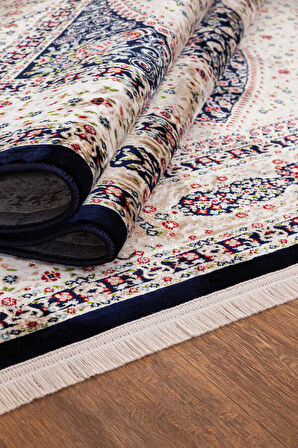 Amasra Koyu Mavi Halı Yumuşak Oturma Odası Salon Çocuk Odası Mutfak Halısı P1075