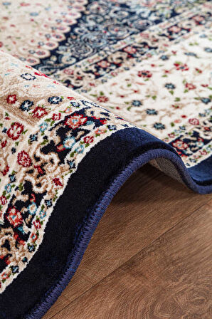 Amasra Koyu Mavi Halı Yumuşak Oturma Odası Salon Çocuk Odası Mutfak Halısı P1075