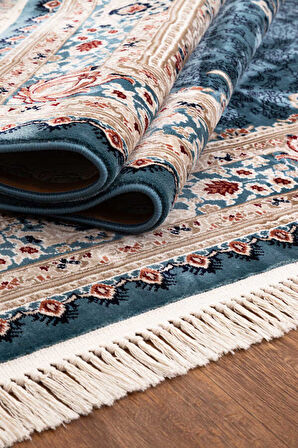 Amasra Mavi Halı Yumuşak Oturma Odası Salon Çocuk Odası Mutfak Halısı P256D