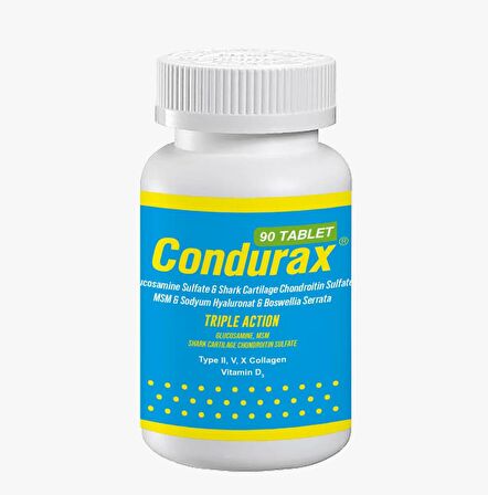 CONDURAX TRIPLE ACTION GLUCOSAMİNE MSM & SHARK CARTILAGE 90 TABLET