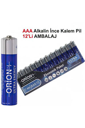 LR03 AAA Alkalin İnce Kalem Pil 12'li Paket