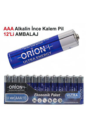 LR03 AAA Alkalin İnce Kalem Pil 12'li Paket