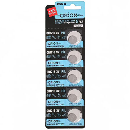 Orion CR1216 3V Lityum Pil 5'li Paket