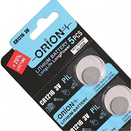 Orion CR1216 3V Lityum Pil 5'li Paket