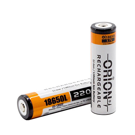 Orion 18650L 3.7V 2200mAh Şarj Edilebilir Li-ion Pil - Başlı