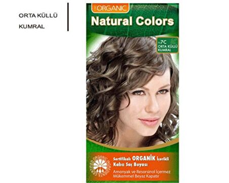 Natural Colors 7C Orta Küllü Kumral Organik Saç Boyası