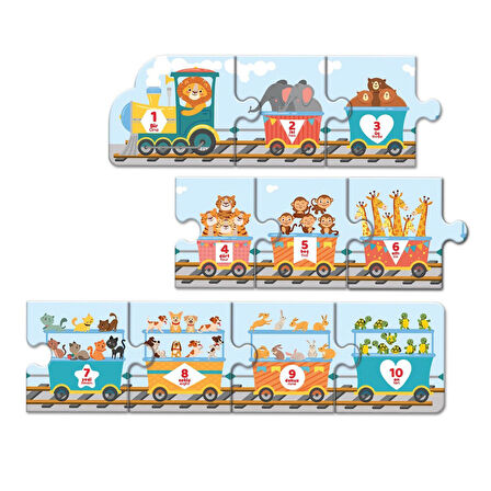 Haki Tren 5234 3+ Yaş Büyük Boy Puzzle 10 Parça