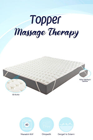 Mavi Ay Yatak - Topper 0.9 - Massage Therapy - 3D Soft Yatak Pedi - Yatak Koruyucu Uyku Pedi - 3 cm