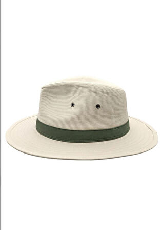 VOLCANO KADIN BEJ KUMAŞ FEDORA ŞAPKA - AYARLANABİLİR