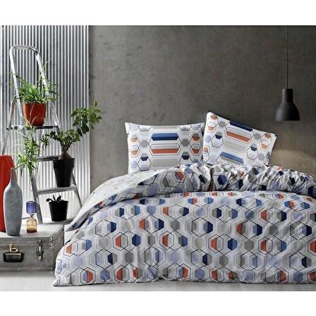 TAÇ RANFORCE SANNA MAVİ ÇİFT KİŞİLİK NEVRESİM TAKIMI