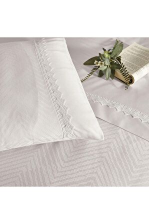 Taç Lovely Dreams Jakar Çift Kişilik Nevresim Takımı Sambre Ekru