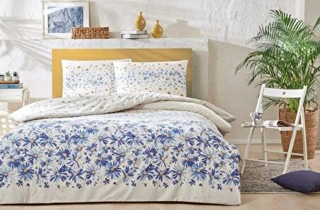 Taç Ranforce Tek Kişilik Nevresim Takımı Carolina Mavi