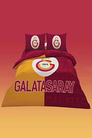 TAÇ GALATASARAY PARÇALI LOGO ÇİFT KİŞİLİK NEVRESİM TAKIMI LİSANSLI