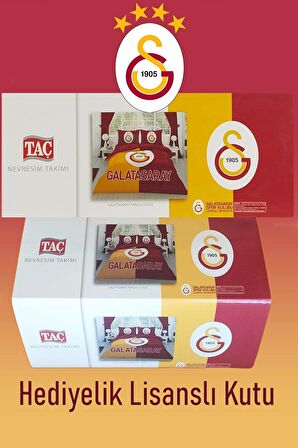 TAÇ GALATASARAY PARÇALI LOGO ÇİFT KİŞİLİK NEVRESİM TAKIMI LİSANSLI
