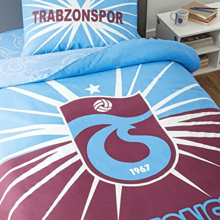 Taç Lisanslı Trabzonspor Light Glow Tek Kişilik Pamuk Nevresim Takımı