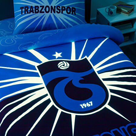 Taç Lisanslı Trabzonspor Light Glow Tek Kişilik Pamuk Nevresim Takımı