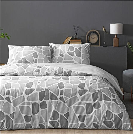 Taç Ranforce Tek Kişilik Nevresim Takımı Alvy Gri