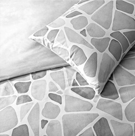 Taç Ranforce Tek Kişilik Nevresim Takımı Alvy Gri