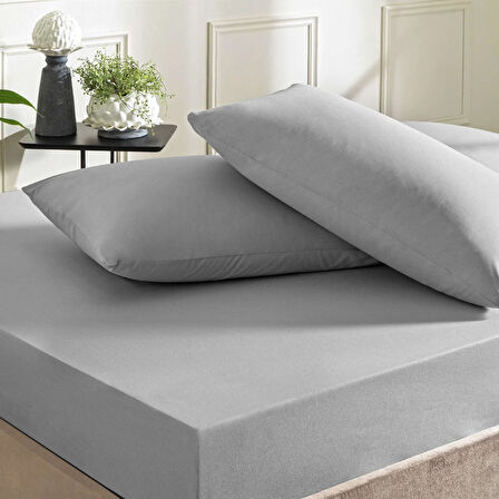Taç Ranforce Lastikli Queen Size Çarşaf Set Antrasit