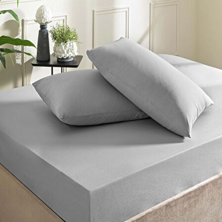 Taç Ranforce Lastikli Queen Size Çarşaf Set Antrasit