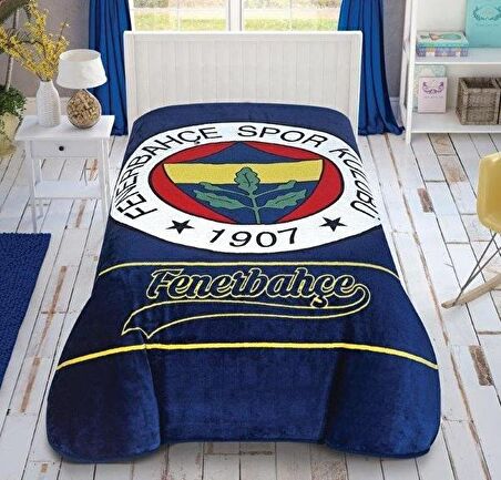 Fenerbahçe Tek Kişilik Polar Battaniye Lacivert - Sarı 160 x 220 cm