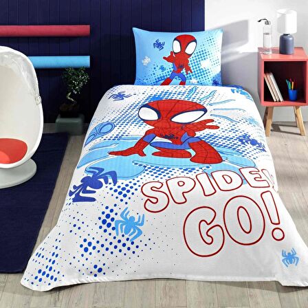 Taç Lisanslı Spidey and Friends Tek Kişilik Pamuk Pike Takımı