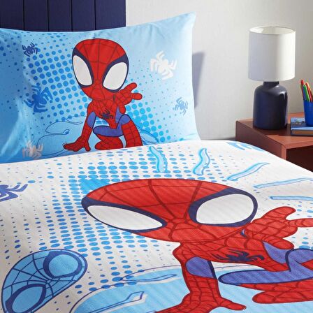 Taç Lisanslı Spidey and Friends Tek Kişilik Pamuk Pike Takımı