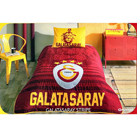 TAÇ GALATASARAY STRİPE LİSANSLI YATAK ÖRTÜSÜ SETİ