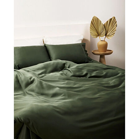 Linens X TENCEL™ Lyocell Çift Kişilik Nevresim Kılıfı Yeşil