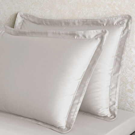 Linens X TENCEL™ Lyocell 2'li Volanlı Yastık Kılıfı Bej
