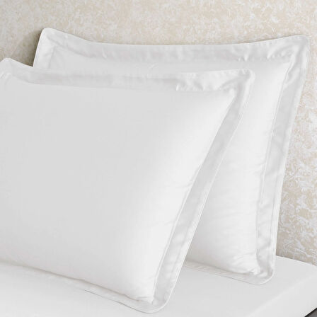 Linens X TENCEL™ Lyocell 2'li Volanlı Yastık Kılıfı Beyaz